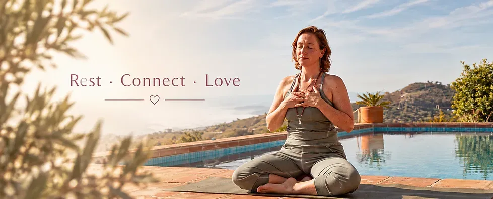 A quiet meditation practice beside a mountain pool in southern Spain